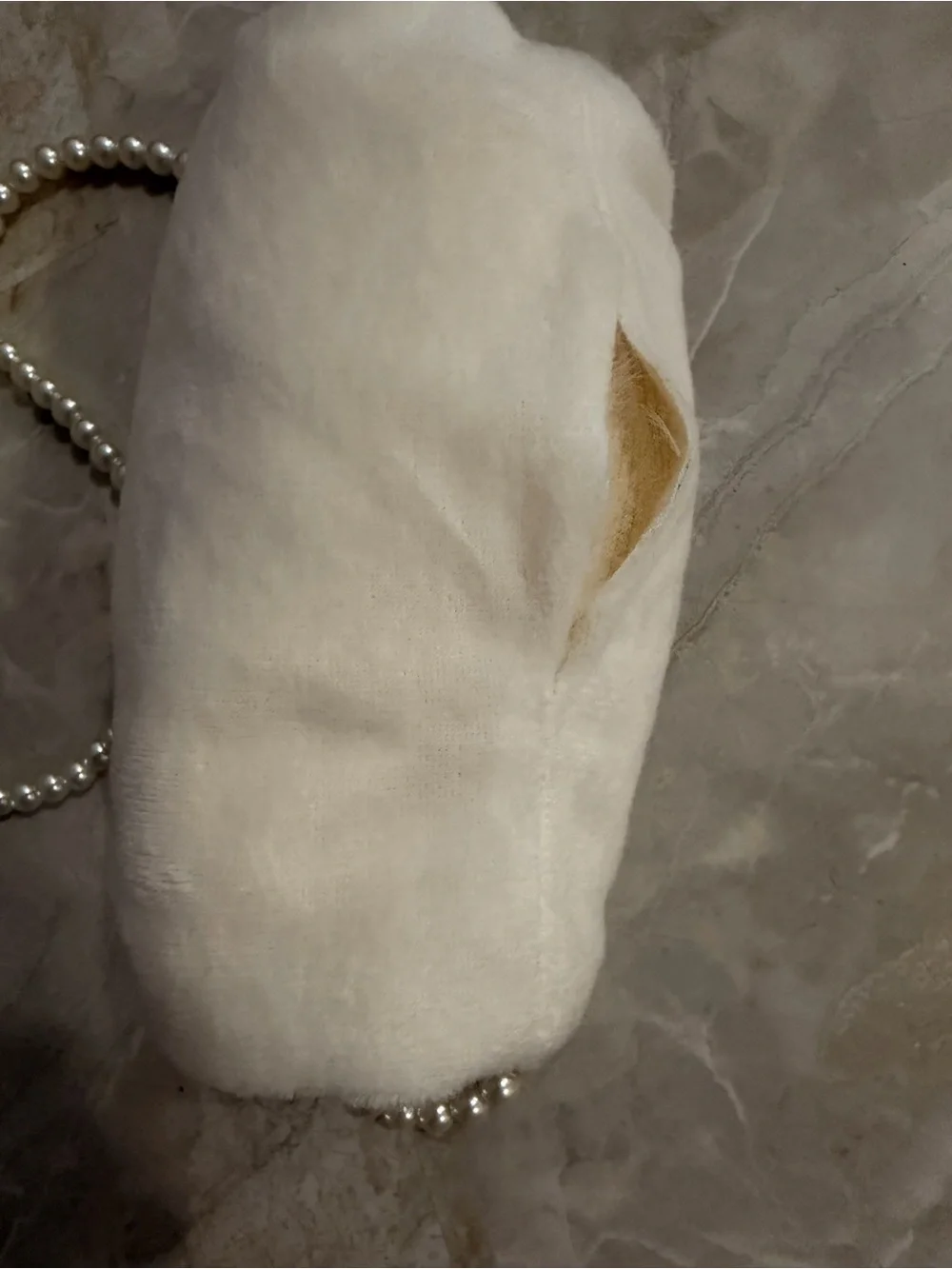 Disney Cream Faux Fur Pearl-Trim Mittens